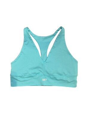 SET Active Turquoise V-Neck Racerback Sports Bra Large